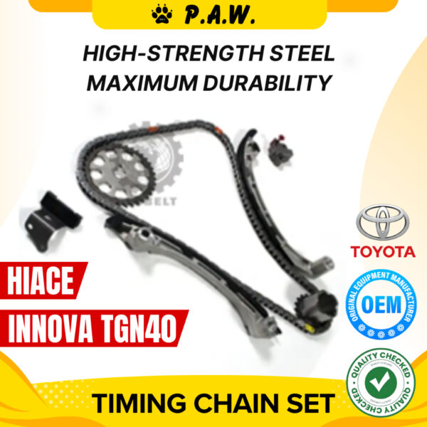 120S Toyota Innova TGN40, Hiace TRH213 1TRFE Chain (TO34B) GloBelt Timing Chain Set