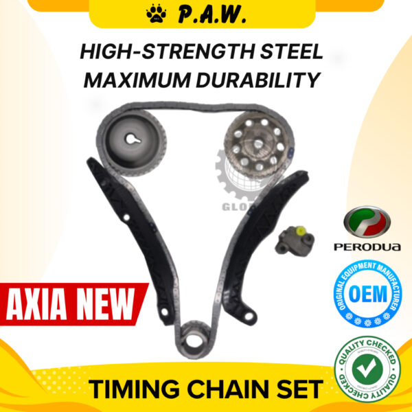 TY029A 62T Perodua Axia New 1KR (Damper-Plastic)Chain K/Set (Globelt-7/Set) GloBelt Timing Chain Set