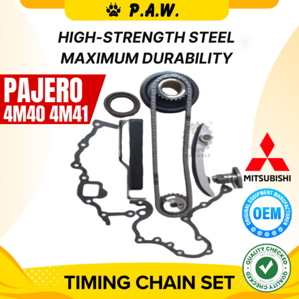 98S Mitsubishi Pajero 4M40 4M41 New (Single) Chain (5/Set) (MIT105/M1307X) GloBelt Timing Chain Set