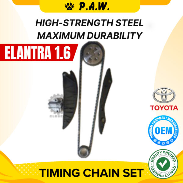 158L Hyundai Elantra 1.6 L4-GAS, G4FA G4FC Chain (4/Set) GloBelt Timing Chain Set
