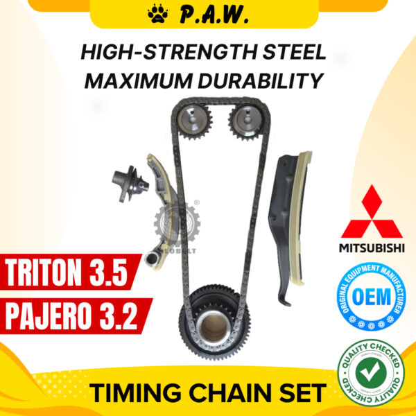 110S Mitsubishi Pajero 3.2 4M41, Triton 3.5-T V68W V78W Diesel Chain (7/Set) (MI308/MIT137) GloBelt Timing Chain Set