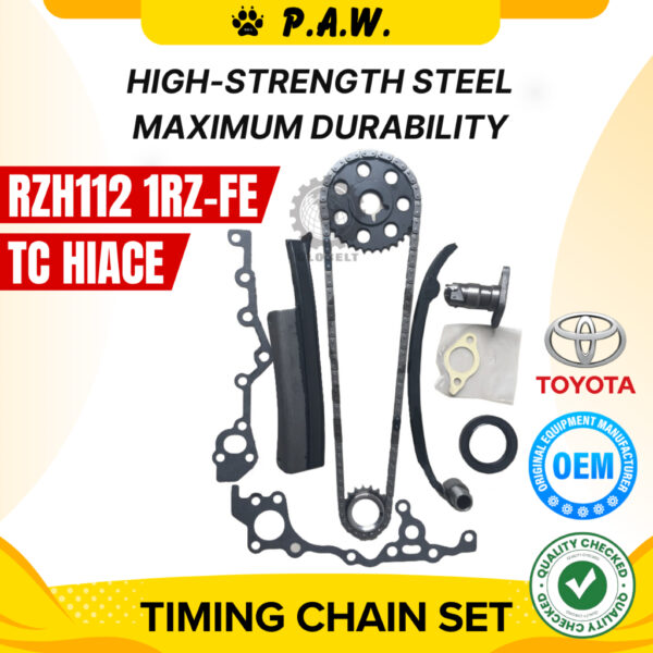 102S RZH112 2.7 1RZ-FE Toyota Hiace 1989-1995 Old 2.0 TC Chain (9/Set)(TY119/TO-16B) GloBelt Timing Chain Set