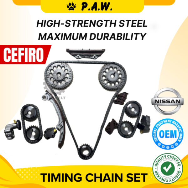 138S/44S/44S Nissan Cefiro A32 V6 A33 A46 2.0 3.0, VQ33/VG35DE Chain (17/Set)(Full Set)(NS126) GloBelt Timing Chain Set