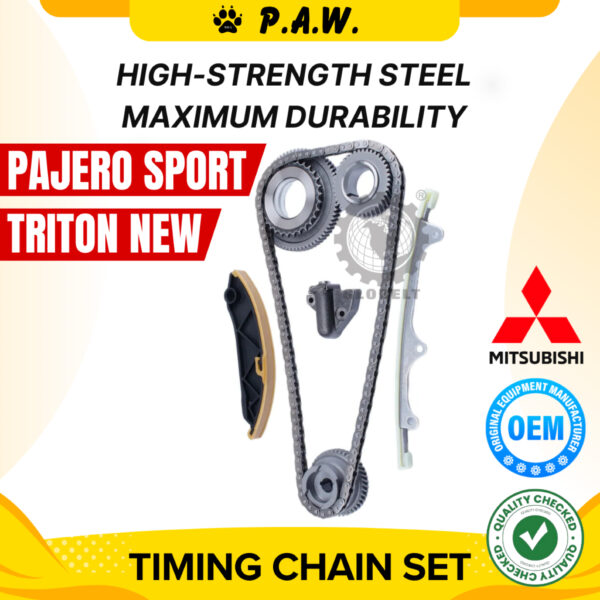 108L Mitsubishi Triton New 2.4, Pajero Sport 2015 4N15 KL1 Chain (7/Set) GloBelt Timing Chain Set
