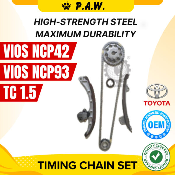 124S Toyota Vios 1NZ-FE/FXE NCP42 2002-2007, NCP93 2007-2013 1.5 TC Chain GloBelt Timing Chain Set