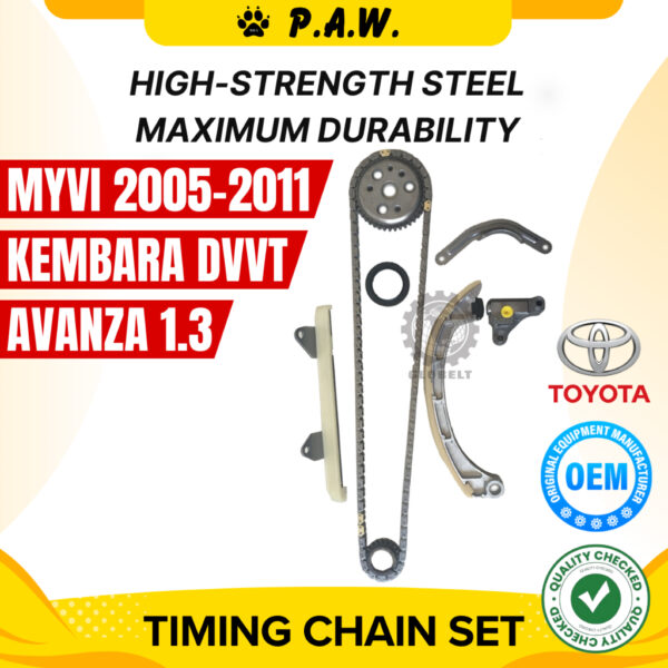 13506-97401 158L Perodua Myvi, Avanza, Kembara DVVT Chain (Globelt-8/Set) GloBelt Timing Chain Set