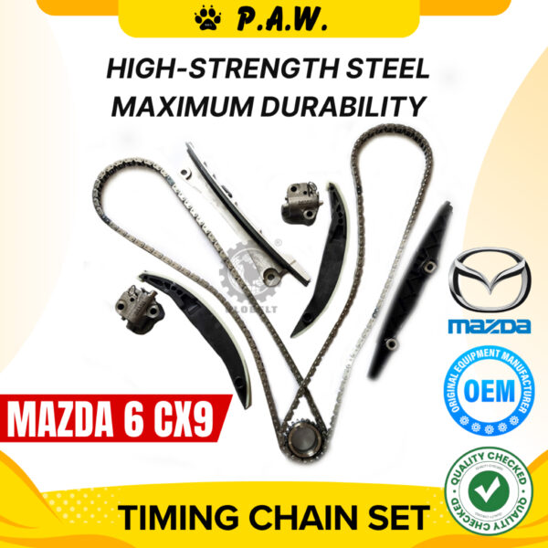 CY01-12-201 Mazda 6, CX9 V6 3.5 3.7 TC Chain (7/Set) GloBelt Timing Chain Set