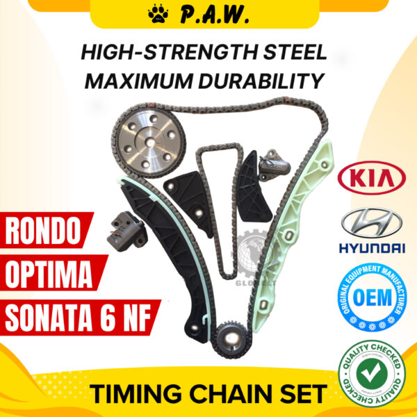 180S/74S Hyundai Sonata 7 YF 2.4 2011, Sorento (XM) 2.4 2010, Optima K5 Timing Chain (11/Set) GloBelt Timing Chain Set