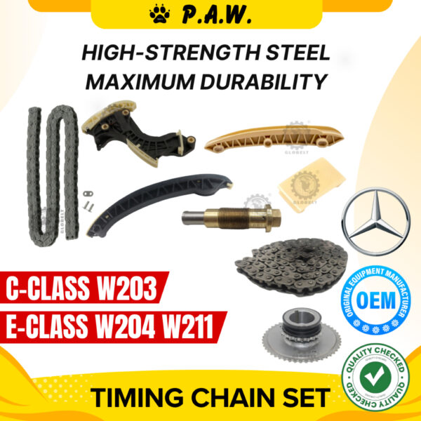 142L/106L Mercedes Benz C-Class W203, W204 E-Class W211 1.8 Petrol M271 Chain (8/Set) GloBelt Timing Chain Set