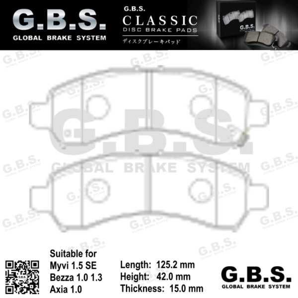 Second image of PERDUA Brake Pad Axia Bezza Myvi ICON Myvi Lagi Best Front GBS Classic Brake Pad Brek Depan