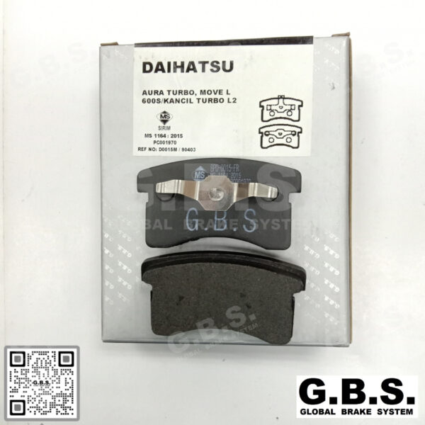 Second image of DAIHATSU AURA TURBO MOVE L600S L500 PERODUA KANCIL TURBO L200 MIRA L200/S660 Front GBS Classic Brake Pad Brek Depan