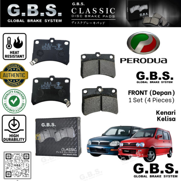 Second image of PERODUA Kelisa Kenari Front GBS Classic Brake Pad Brek Depan