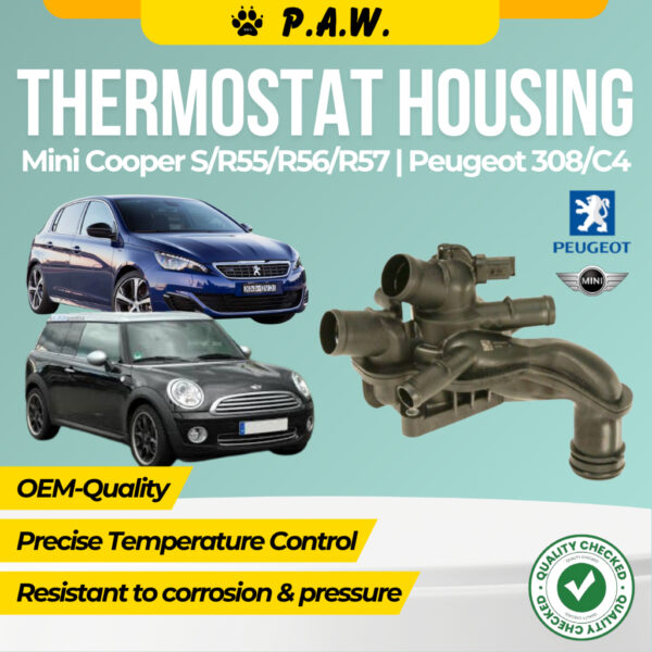 MINI COOPER S R55 R56 R57 PEUGEOT 308 C4 THERMOSTAT ASSY 88°C (HOUSING+SENSOR)