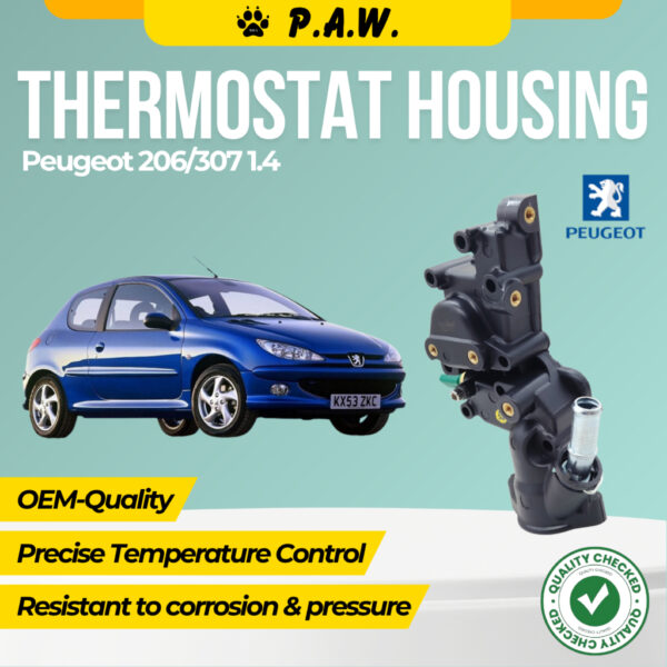 PEUGEOT 206 307 1.4 THERMOSTAT ASSY (PVC HOUSING + SENSOR + 2XGASKET)