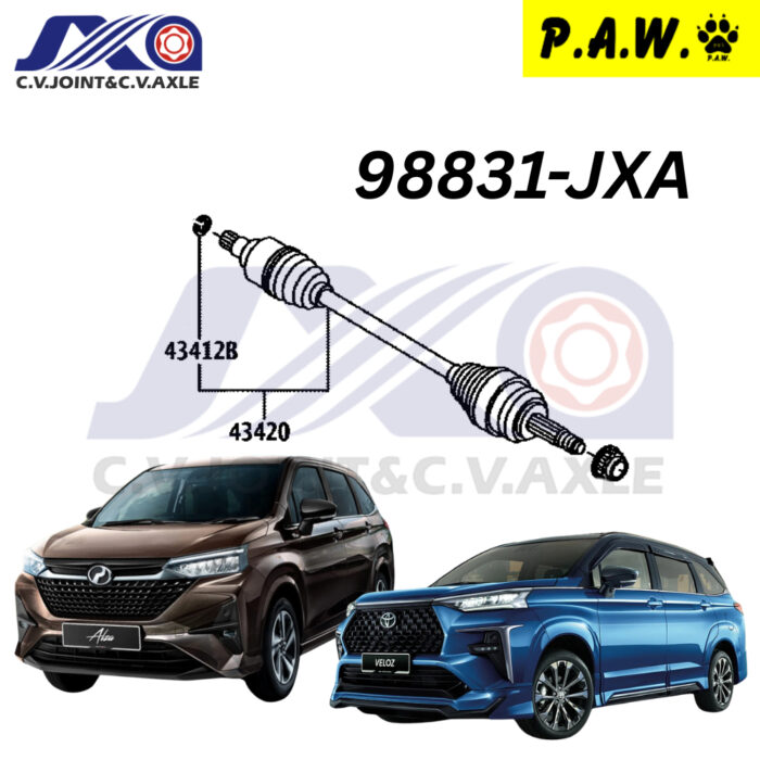 98831 JXA Drive Shaft (1pc) - Perodua Alza D27A 1.5 2022- & Toyota Veloz W150 1.5 (Left - Short)