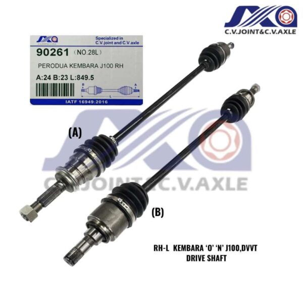 90261 JXA Drive Shaft (1pc) - Perodua Kembara Old J100, Kembara DVVT (Right - Long)