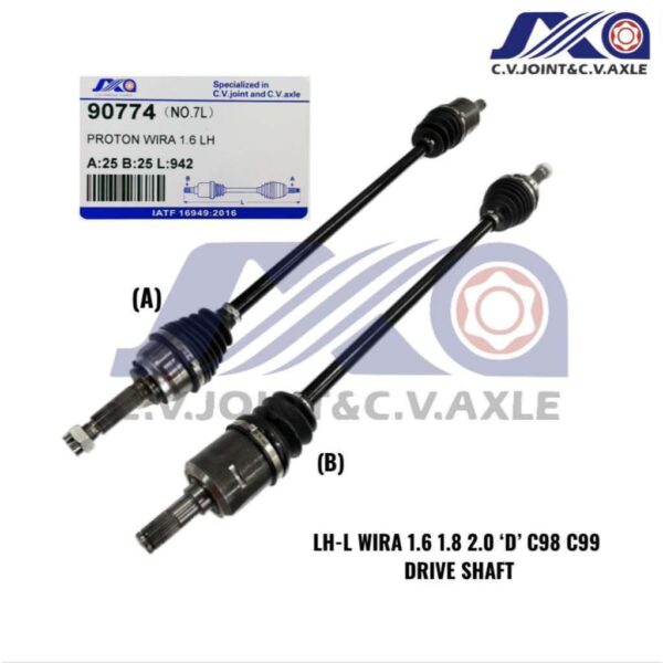 90774 JXA Drive Shaft (1pc) - Proton Wira 1.6/ 1.8/ 2.0 (Left - Long)