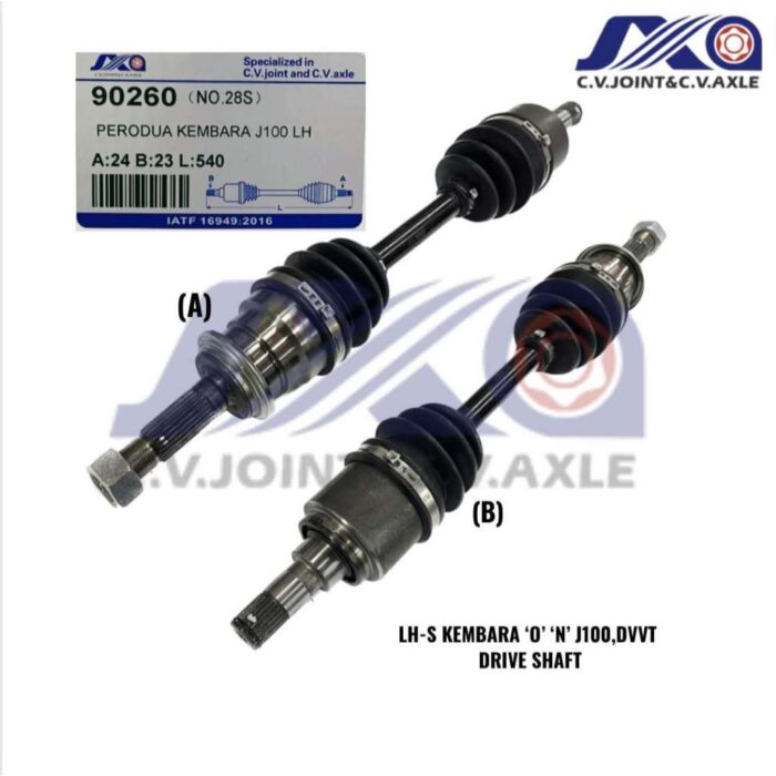 90260 JXA Drive Shaft (1pc) - Perodua Kembara Old J100, Kembara DVVT (Left - Short)