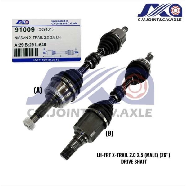 91009 JXA Drive Shaft - Nissan Murano TZ51 QR25DE 2.5 2WD, X-trail T30 2.5 (Left - Short)