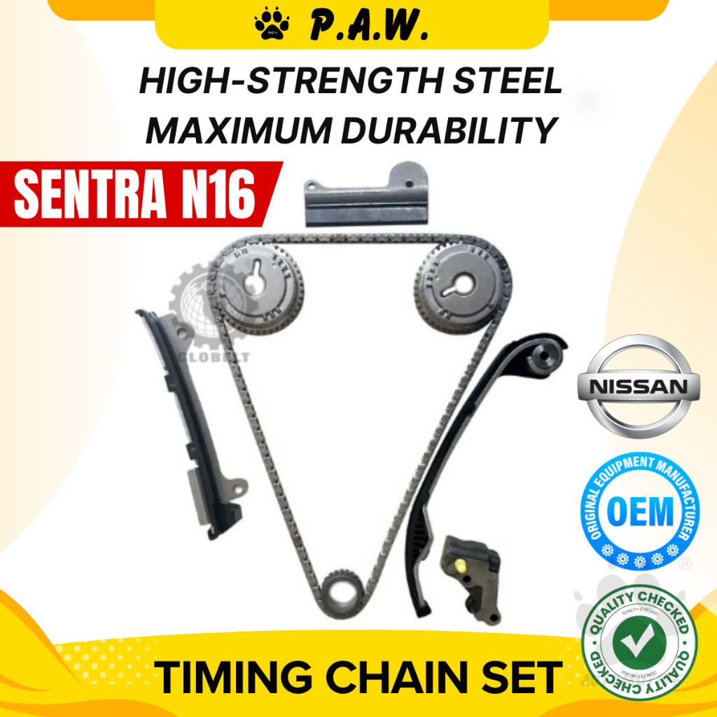 154S Nissan Sentra N16 2001 1.5 1.6 1.8, QG15/16/18DE Chain GloBelt Timing Chain Set