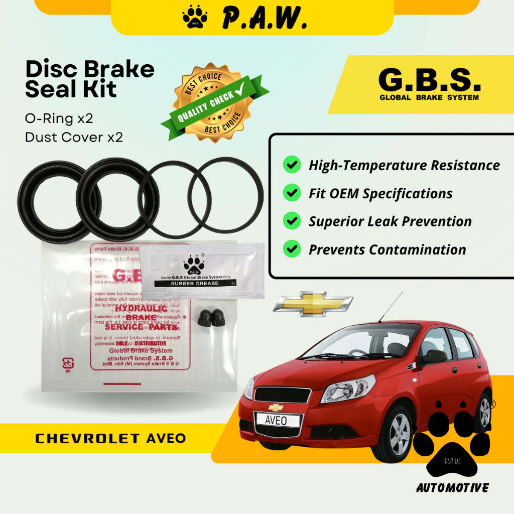 GBS Disc Brake Seal Kit For CHEVROLET AVEO (Front) (Half Set)