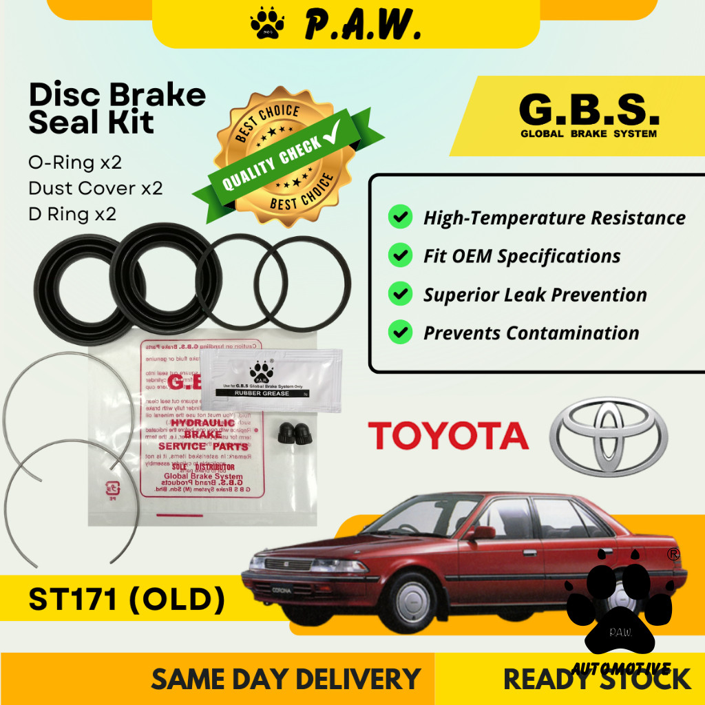 GBS Disc Brake Seal Kit For TOYOTA ST171 (O) (Front) (Half Set)