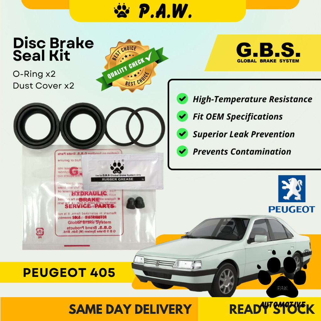 GBS Disc Brake Seal Kit For PEUGEOT PEUGEOT 405 (Rear) (Half Set)