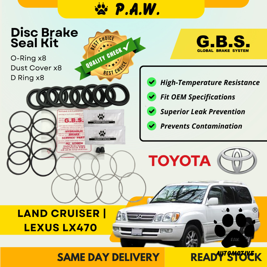 GBS Disc Brake Seal Kit For Toyota Land Cruiser HZJ105/FZJ105 & Lexus LX470 2002 (Front) (Half Set)