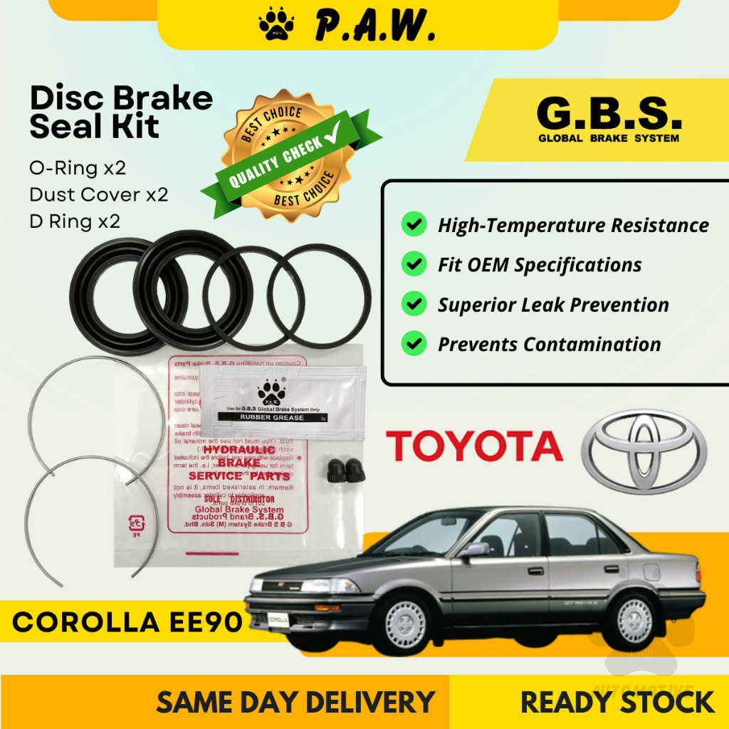 GBS Disc Brake Seal Kit For TOYOTA COROLLA EE90 (Front) (Half Set)