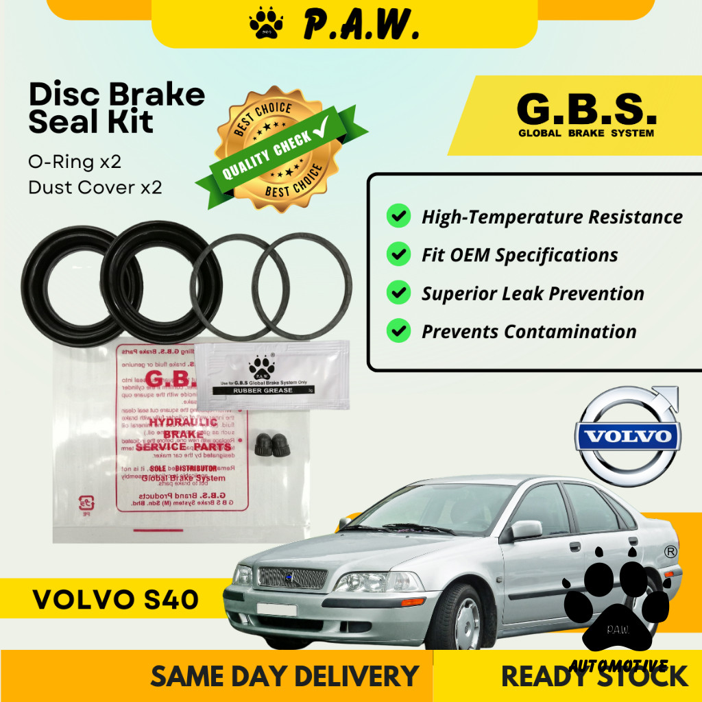 GBS Disc Brake Seal Kit For VOLVO S40 (Front) (Half Set)