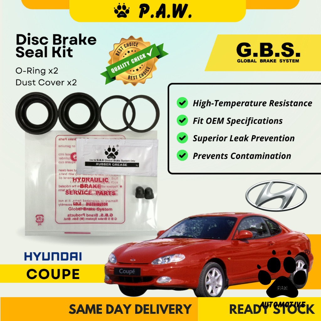 GBS Disc Brake Seal Kit For HYUNDAI COUPE (Front) (Half Set)