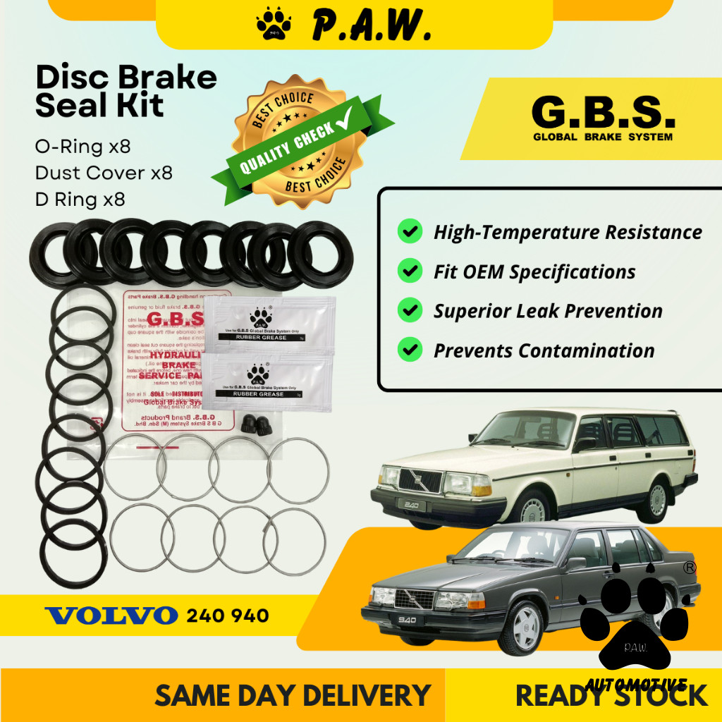 GBS Disc Brake Seal Kit For VOLVO 240 940 (Front) (Half Set)