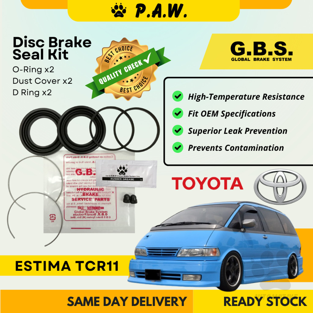GBS Disc Brake Seal Kit For TOYOTA ESTIMA TCR11 (S) (Front) (Half Set)