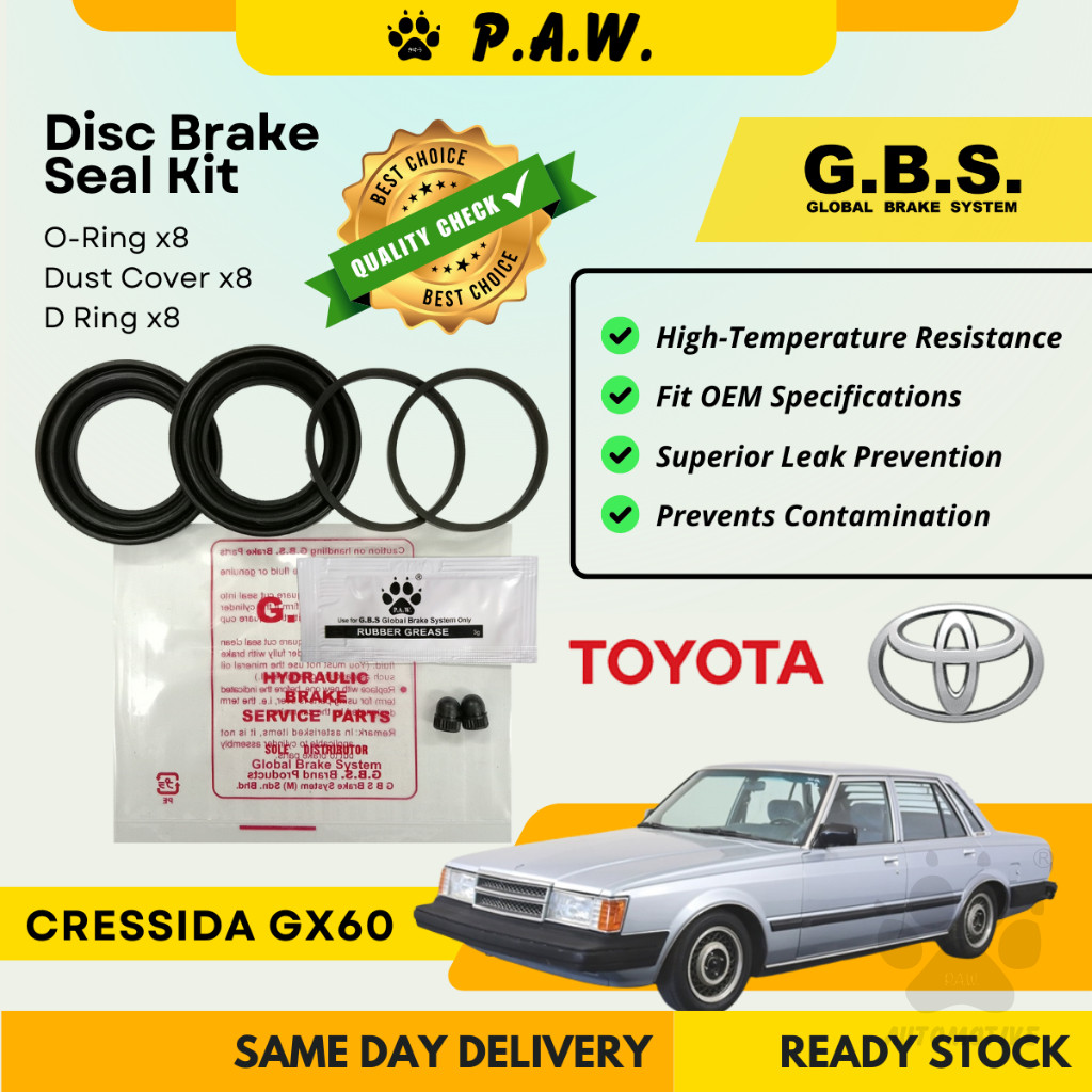 GBS Disc Brake Seal Kit For TOYOTA CRESSIDA GX60 (Front) (Half Set)