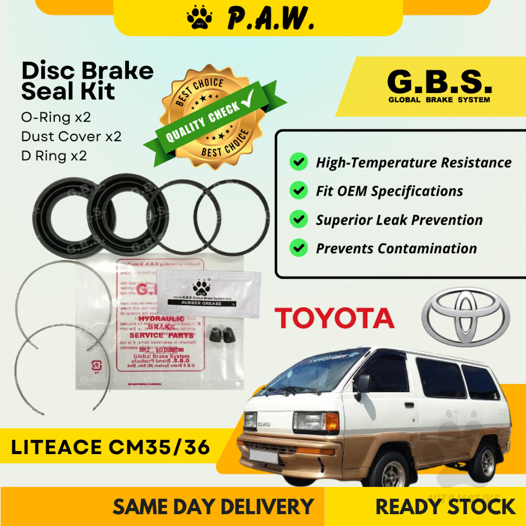 GBS Disc Brake Seal Kit For TOYOTA LITEACE CM35,LITEACE CM36 (Front) (Half Set)
