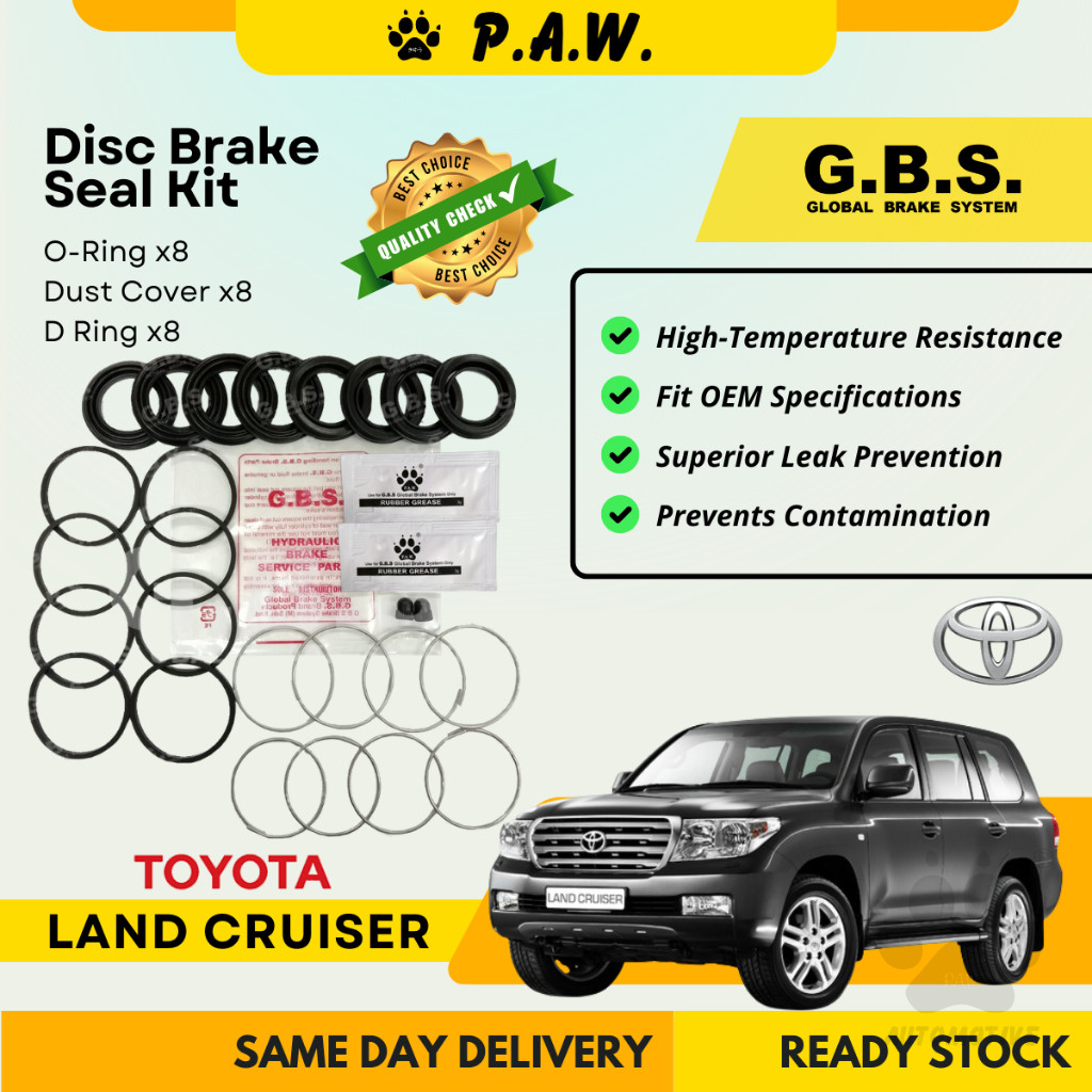 GBS Disc Brake Seal Kit For TOYOTA L/CRUISER UZJ200 URJ VDJ200 (Front) (Half Set)