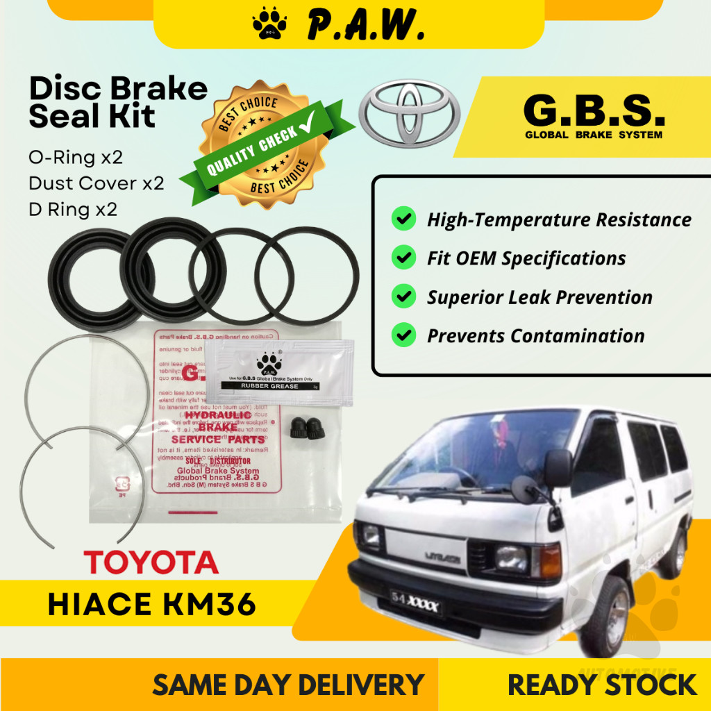 GBS Disc Brake Seal Kit For TOYOTA HIACE KM36 (Front) (Half Set) (D Ring)