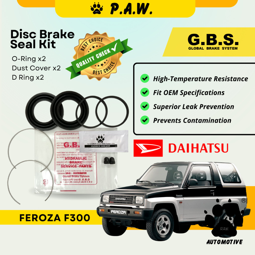 GBS Disc Brake Seal Kit For DAIHATSU FEROZA F300 (Front) (Half Set)