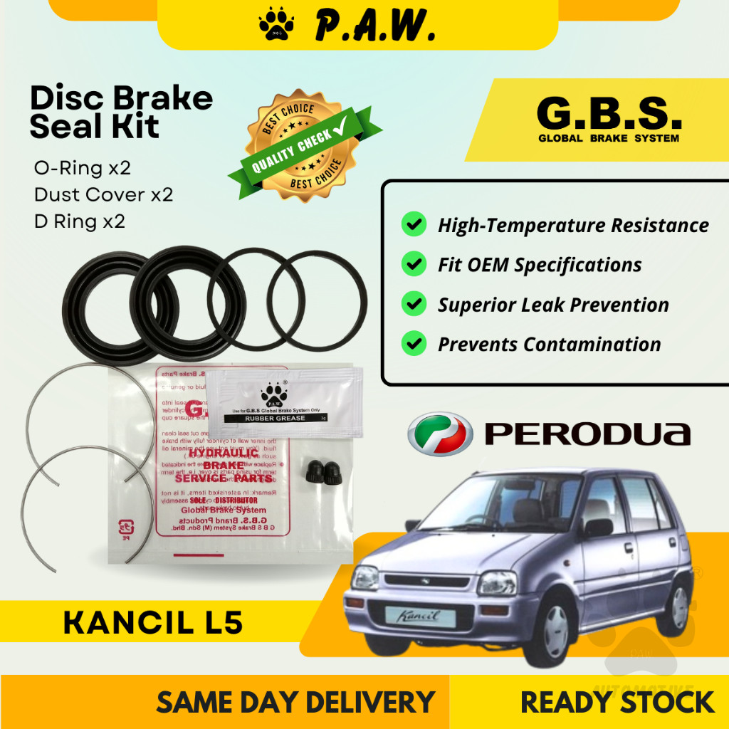 GBS Disc Brake Seal Kit For PERODUA KANCIL L5 (Front) (Half Set)