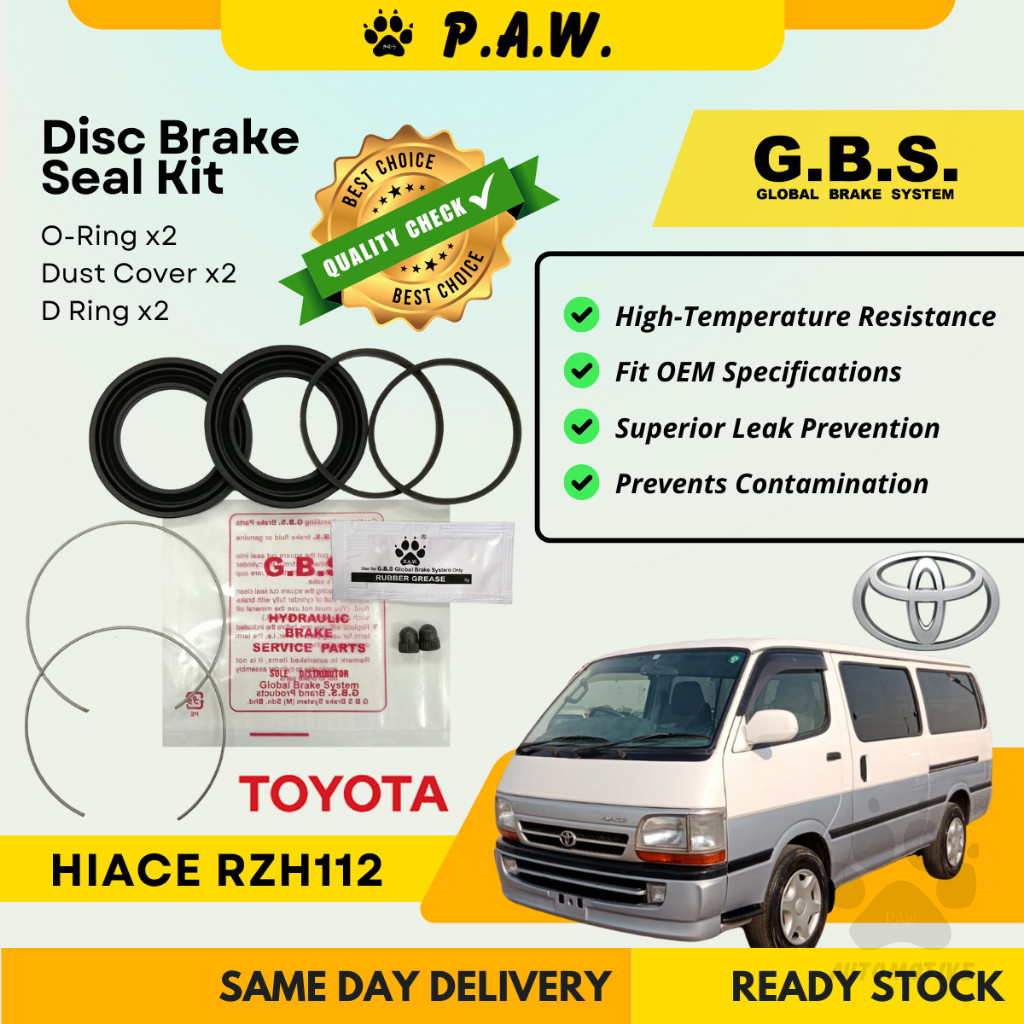 GBS Disc Brake Seal Kit For TOYOTA HIACE RZH112 (Front) (Half Set)