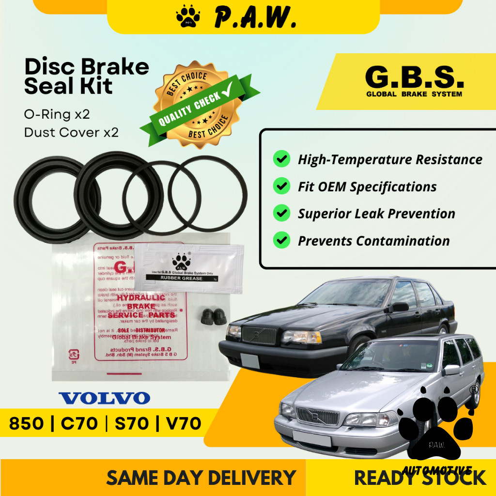 GBS Disc Brake Seal Kit For VOLVO 850 C70 S70 V70 (Front) (Half Set)