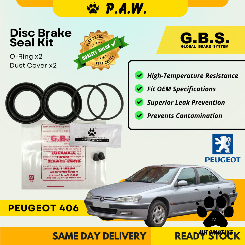 GBS Disc Brake Seal Kit For PEUGEOT 406 (Front) (Half Set)