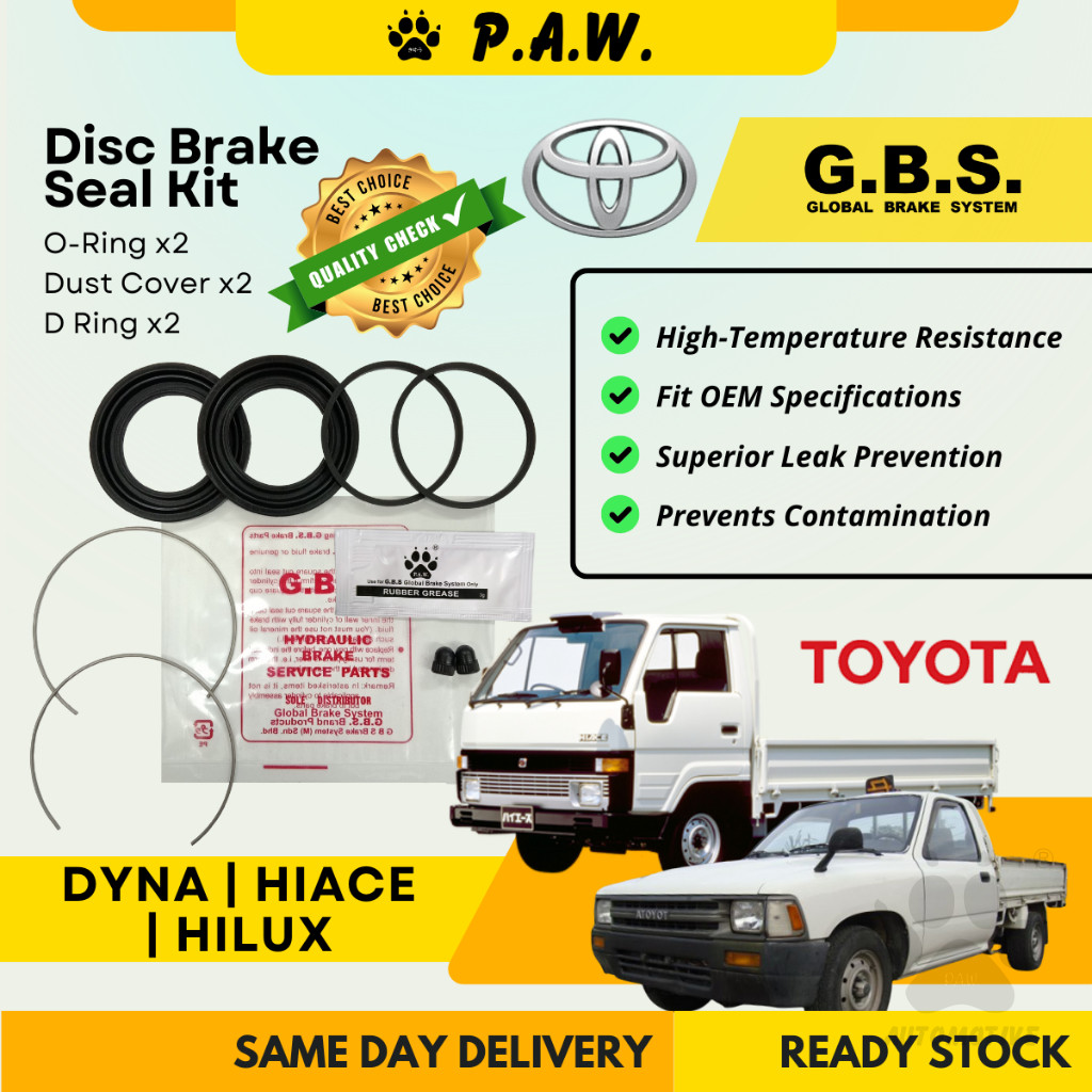 GBS Disc Brake Seal Kit For TOYOTA DYNA LH80 YH80 (Front) (Half Set)