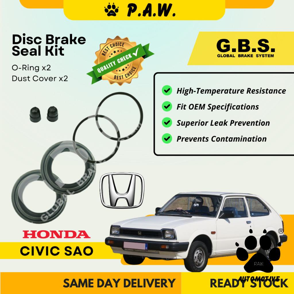 GBS Disc Brake Seal Kit For HONDA CIVIC SAO (Front) (Half Set)