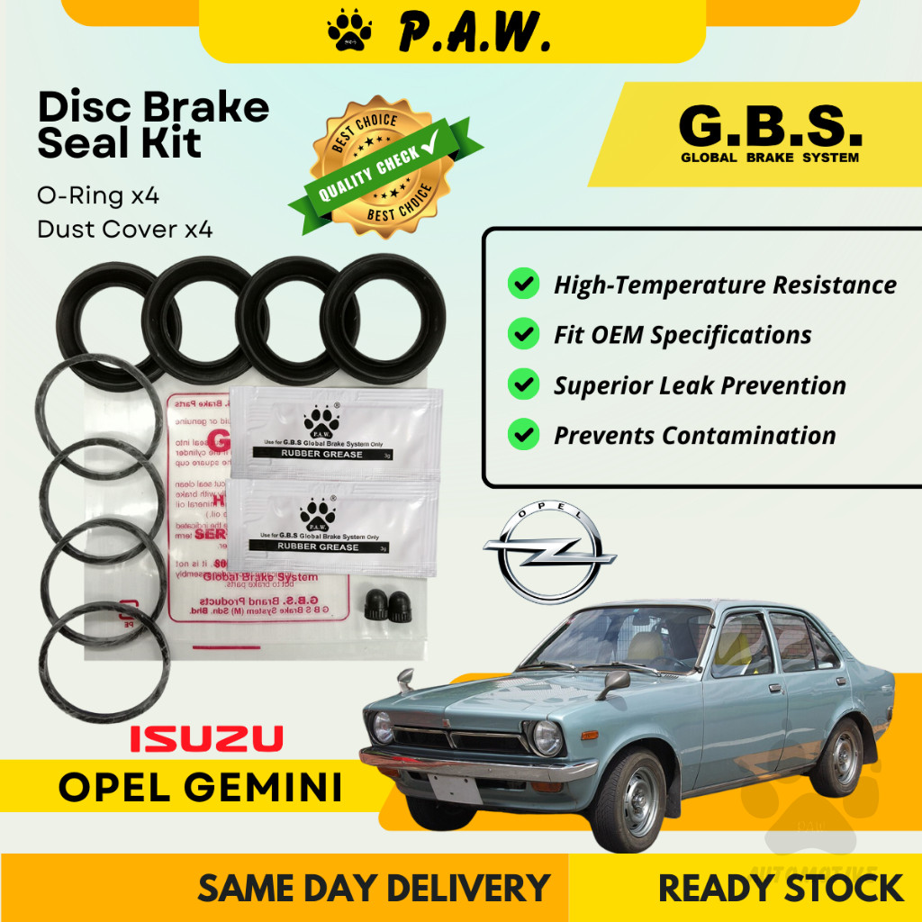 GBS Disc Brake Seal Kit For ISUZU OPEL GEMINI (Front) (Half Set)