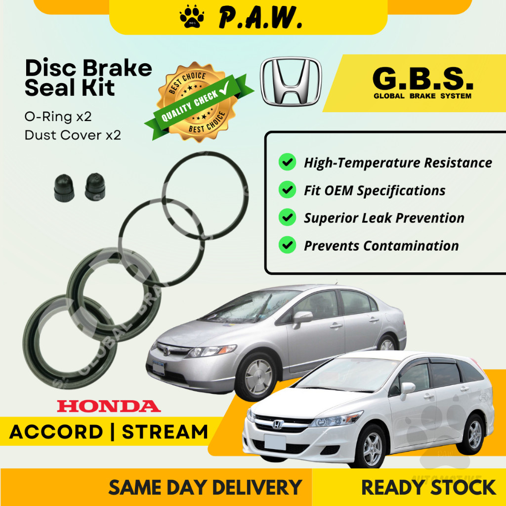 GBS Disc Brake Seal Kit For HONDA ACCORD SD4,STREAM RN6 (Front) (Half Set)