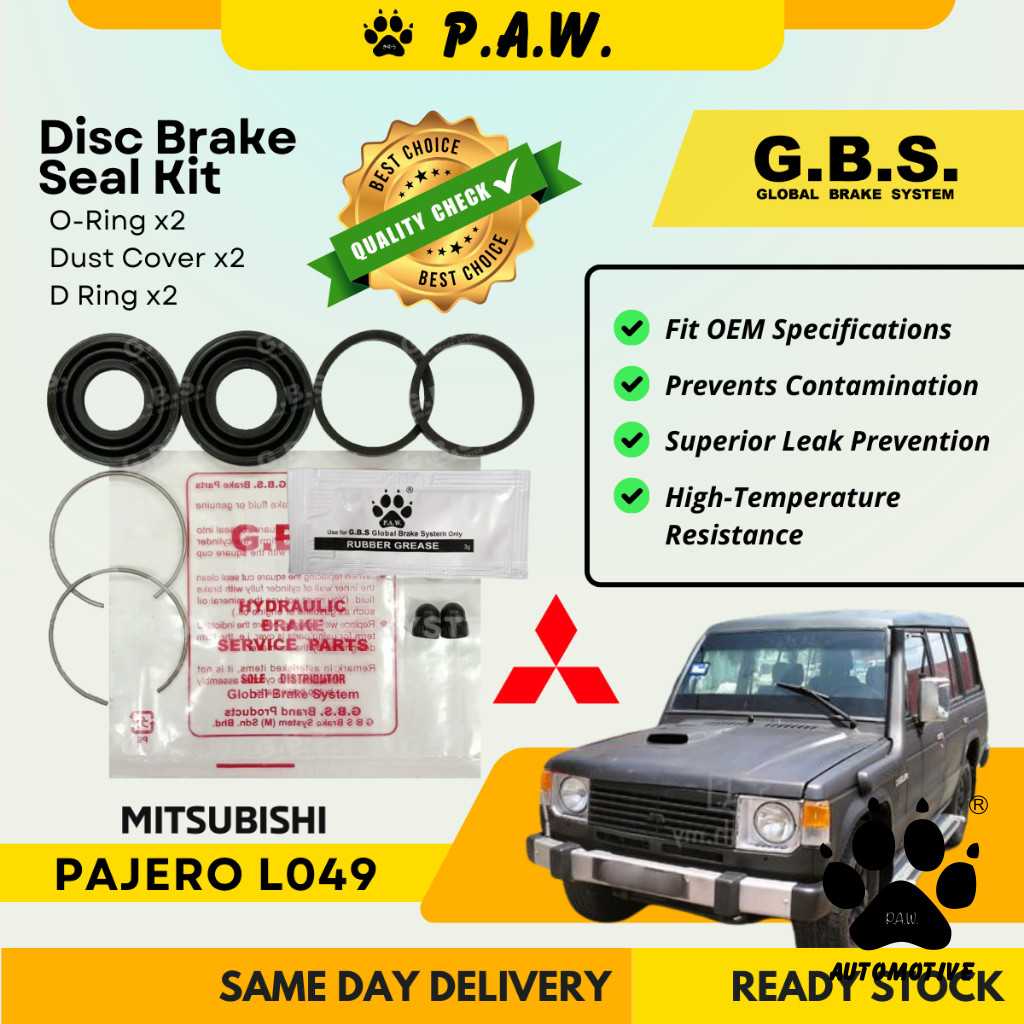 GBS Disc Brake Seal Kit For MITSUBISHI PAJERO L049 (Rear) (Half Set)