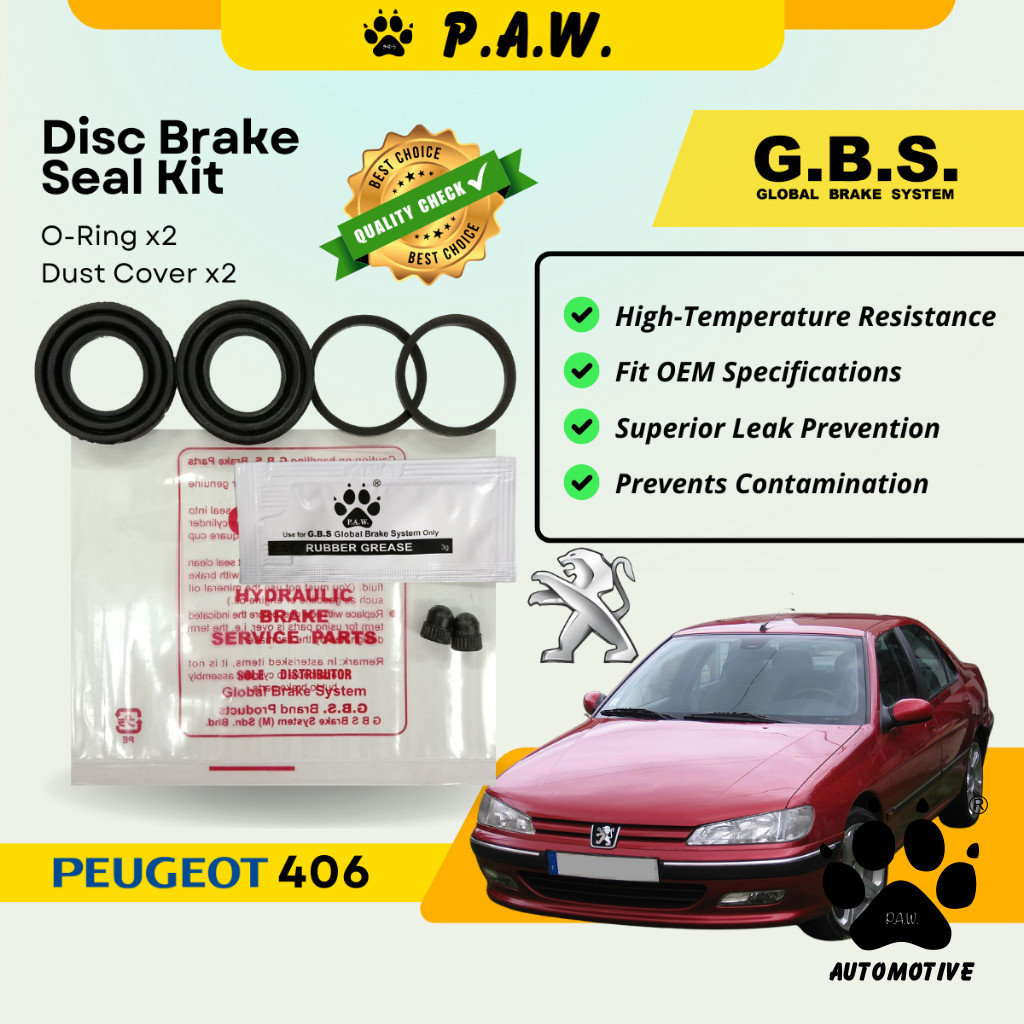 GBS Disc Brake Seal Kit For PEUGEOT 406 (Rear) (Half Set)
