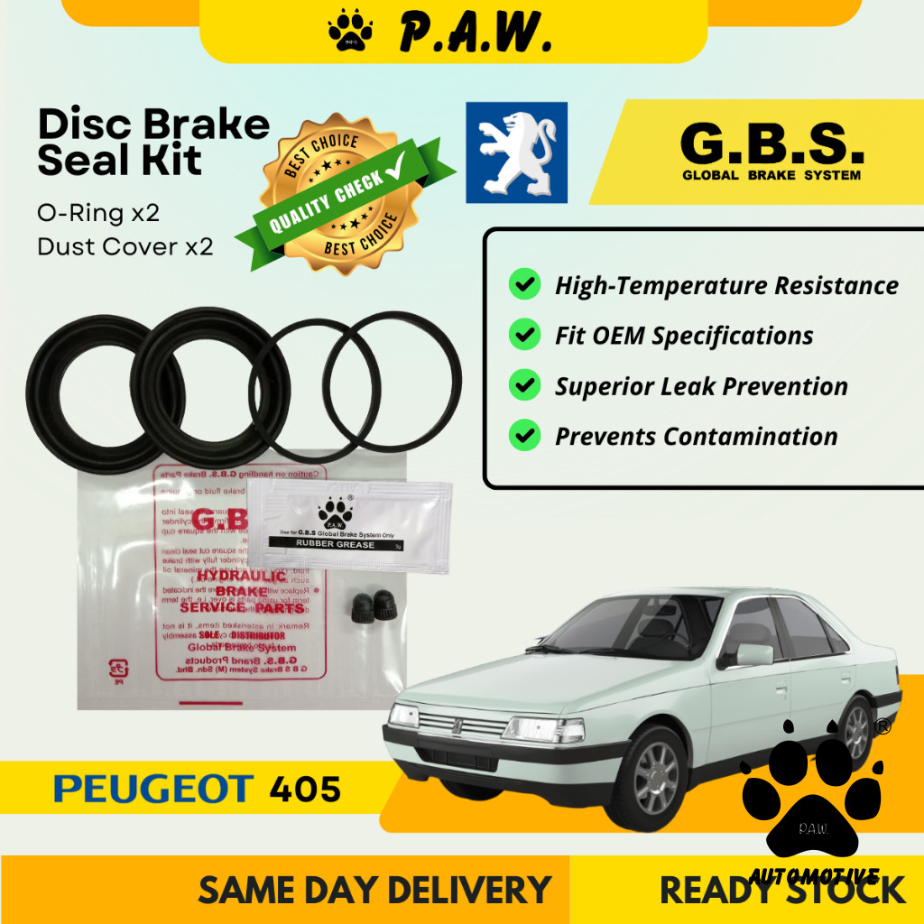 GBS Disc Brake Seal Kit For PEUGEOT PEUGEOT 405 (Front) (Half Set)