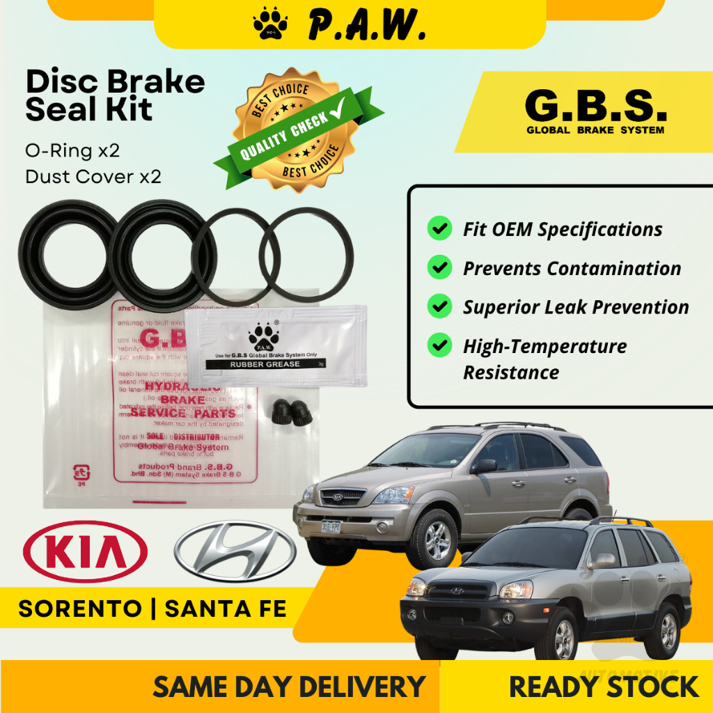 GBS Disc Brake Seal Kit For KIA SORENTO SANTA FE V6 (Rear) (Half Set)